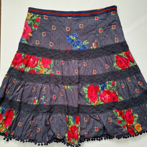 Free People Cotton Floral Boho Skirt - Picture 1 of 7